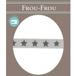 Ruban Satin Frou-Frou 9mm Etoiles Gris clair 4718-9-2 image
