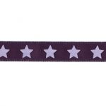 Ruban Satin Frou-Frou 9mm Etoiles Violet foncé 4718-9-6 petite image