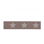 Ruban Gros Grain Frou-Frou 16mm Frou-Frou 16mm Etoiles Taupe 4720-16-101 image
