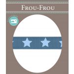 Ruban Gros Grain Frou-Frou 16mm Etoiles Bleu Gris 4720-16-103 image