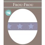 Ruban Gros Grain Frou-Frou 16mm Etoiles Myrtille 4720-16-104 image