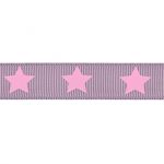 Ruban Gros Grain Frou-Frou 16mm Etoiles Violet clair 4720-16-105 petite image