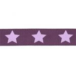 Ruban Gros Grain Frou-Frou 16mm Etoiles Violet foncé 4720-16-106 petite image