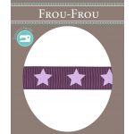 Ruban Gros Grain Frou-Frou 16mm Etoiles Violet foncé 4720-16-106 image