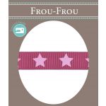 Ruban Gros Grain Frou-Frou 16mm Etoiles Rose Camélia 4720-16-107 image
