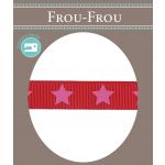 Ruban Gros Grain Frou-Frou 16mm Etoiles Rouge 4720-16-108 image