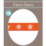 Ruban Gros Grain Frou-Frou 16mm Etoiles Orange 4720-16-109 image