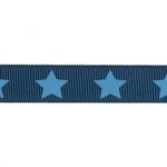 Ruban Gros Grain Frou-Frou 16mm Etoiles Bleu foncé 4720-16-110 petite image