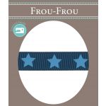 Ruban Gros Grain Frou-Frou 16mm Etoiles Bleu foncé 4720-16-110 image