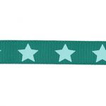 Ruban Gros Grain Frou-Frou 16mm Etoiles Turquoise foncé 4720-16-111 petite image