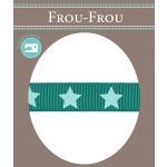 Ruban Gros Grain Frou-Frou 16mm Etoiles Turquoise foncé 4720-16-111 image