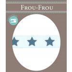 Ruban Gros Grain Frou-Frou 16mm Etoiles Bleu layette 4720-16-303 image