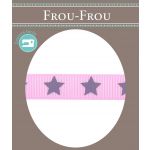 Ruban Gros Grain Frou-Frou 16mm Etoiles Parme clair 4720-16-305 image