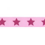 Ruban Gros Grain Frou-Frou 16mm Etoiles Rose 4720-16-307 petite image