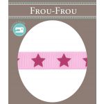 Ruban Gros Grain Frou-Frou 16mm Etoiles Rose 4720-16-307 image