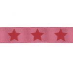Ruban Gros Grain Frou-Frou 16mm Etoiles Framboise 4720-16-308 petite image