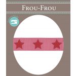 Ruban Gros Grain Frou-Frou 16mm Etoiles Framboise 4720-16-308 image