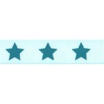 Ruban Gros Grain Frou-Frou 16mm Etoiles Bleu lagon 4720-16-311 petite image