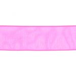 Ruban Organza soyeux Uni rose Framboise - PRIX AU METRE