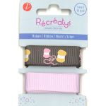 Récréatys - Assortiment 2 rubans 2x16mmx1m Laine et Uni