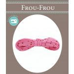 Frou-Frou Cordon Spaghetti 7mmx2m Tissu Etoiles Framboise