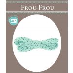 Frou-Frou Cordon Spaghetti 7mmx2m Tissu Pois Bleu lagon
