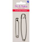 2 EPINGLES DE SURETES ARGENT 58 et 80mm