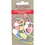 15 Anneaux marqueurs fermables - Assortiment Rose, bleu, blanc, jaune