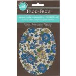 Coudières Genouillères thermocollantes Frou-Frou Fleuri Bleu grandes fleurs