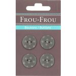 Carte 4 boutons Frou-Frou Etoiles Taupe 18mm