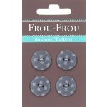 Carte 4 boutons Frou-Frou Etoiles Myrtille 18mm