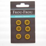 Carte de 6 ou 4 boutons (selon taille) UNIS Jaune moutarde
