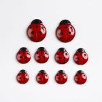 Récréatys Sachet boutons fantaisie coccinelles 3 tailles brillantes