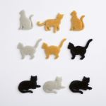 Récréatys Sachet boutons fantaisie chats Blanc Noirs Roux