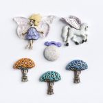 Récréatys Sachet boutons fantaisie Fées champignons