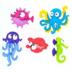 Récréatys Sachet 5 boutons fantaisie pieuvres multicolores