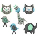 Récréatys Sachet boutons fantaisie naissance Garçon petits petons