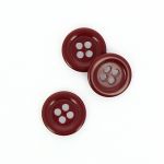 Bouton Mercerie Uni Rouge cerise