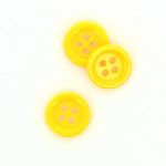 Bouton Mercerie Uni Jaune Safran