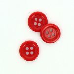 Bouton Mercerie Uni Rouge