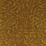 TISSU DOUBLE GAZE FLEURS - JAUNE MOUTARDE  - 100%  COTON GOT - Laize 135cm