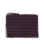Porte monnaie enduit Pois Violet foncé