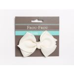 Noeud Barrette Frou-Frou Uni Blanc cassé