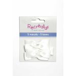 SACHET DE 5 NOEUDS ASSORTIS RECREATYS 5x1,5cm Blanc