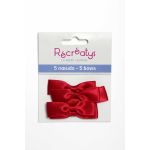 SACHET DE 5 NOEUDS ASSORTIS RECREATYS 5x1,5cm Rose Rouge