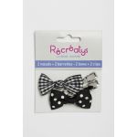 SACHET DE 2 NOEUDS BARRETTES RECREATYS 5x2,5cm NOIR