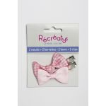 SACHET DE 2 NOEUDS BARRETTES RECREATYS 5x2,5cm ROSE