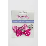 SACHET DE 2 NOEUDS BARRETTES RECREATYS 5x2,5cm Rose Fushia
