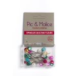 Boîte 36 EPINGLES EXTRA LONGUES POUR QUILTING AVCE TETES FLEURS FLEURS