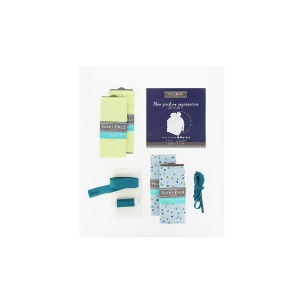 Kit Couture DIY Frou-Frou - LE POCHON ACCESSOIRE DE BEAUTE Kirigami Bleu layette K0050-10-3 image